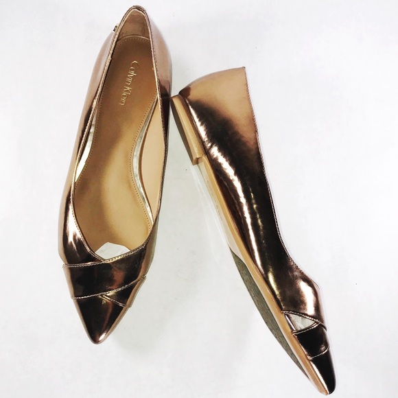 Calvin Klein Shoes - Calvin Klein Gailia Bronze Skimmer Flats tag 8 M